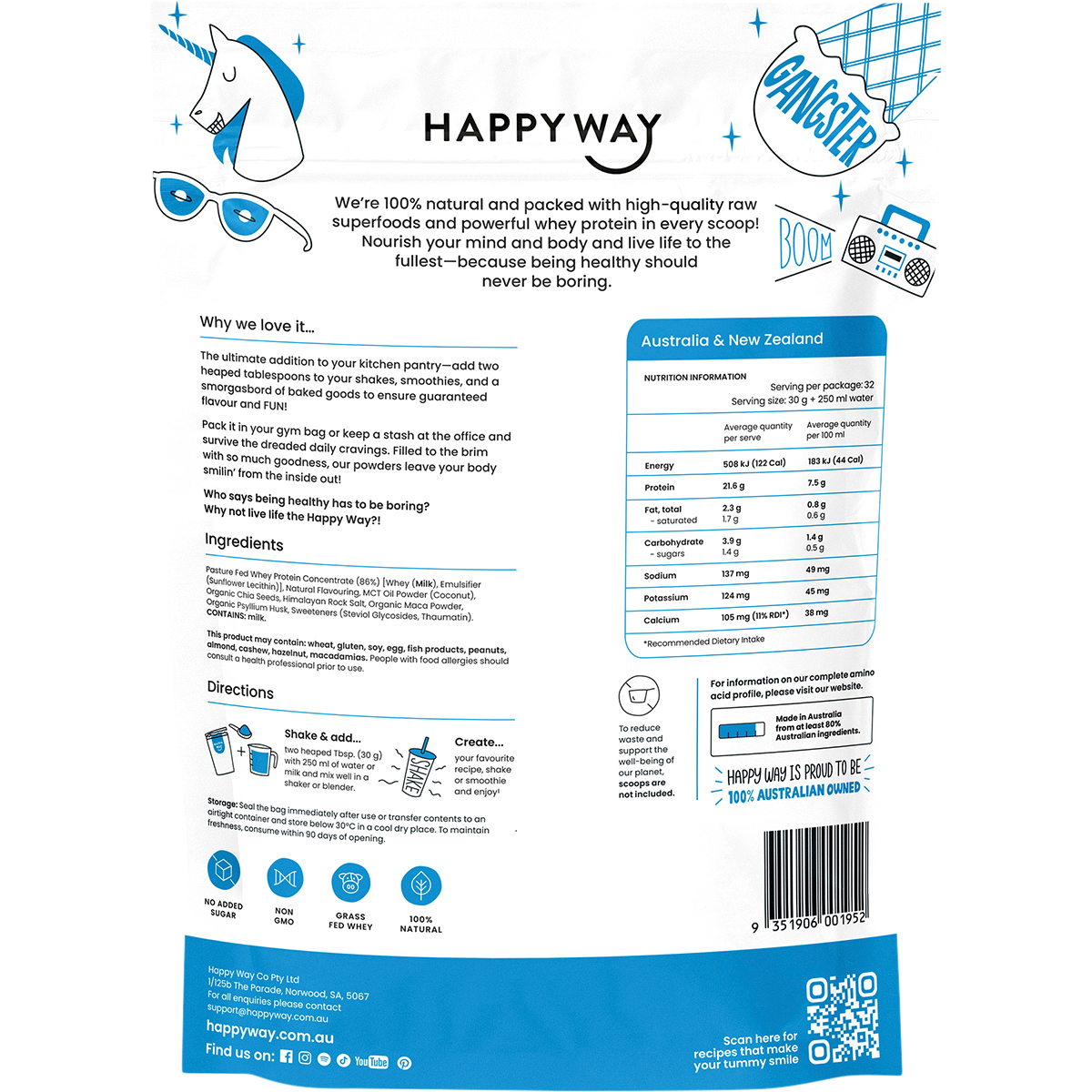 Happy Way - Whey Protein Powder Vanilla 1kg