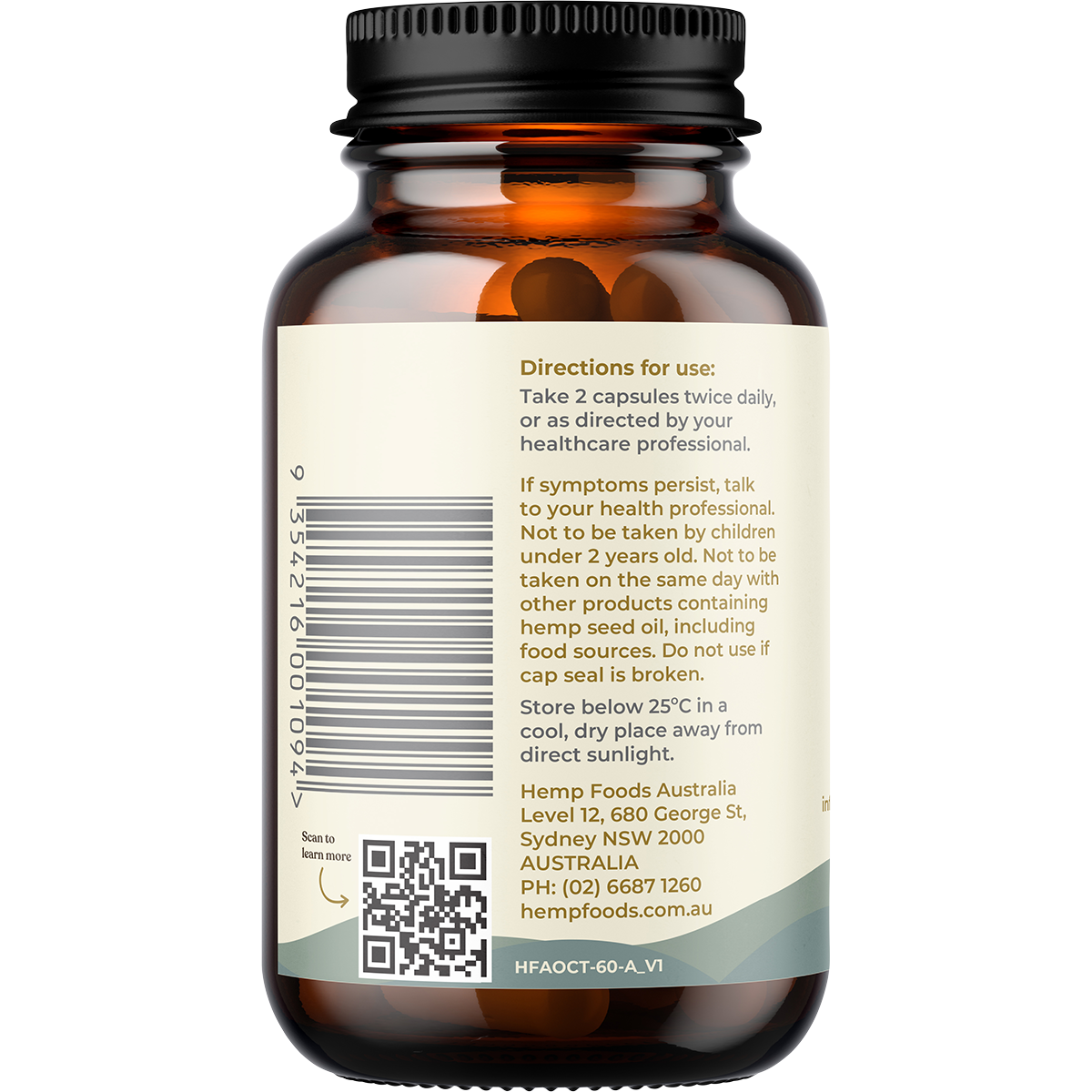 Hemp Foods Australia - Pain Relief with Hemp Gold Seed Oil 60 Caps