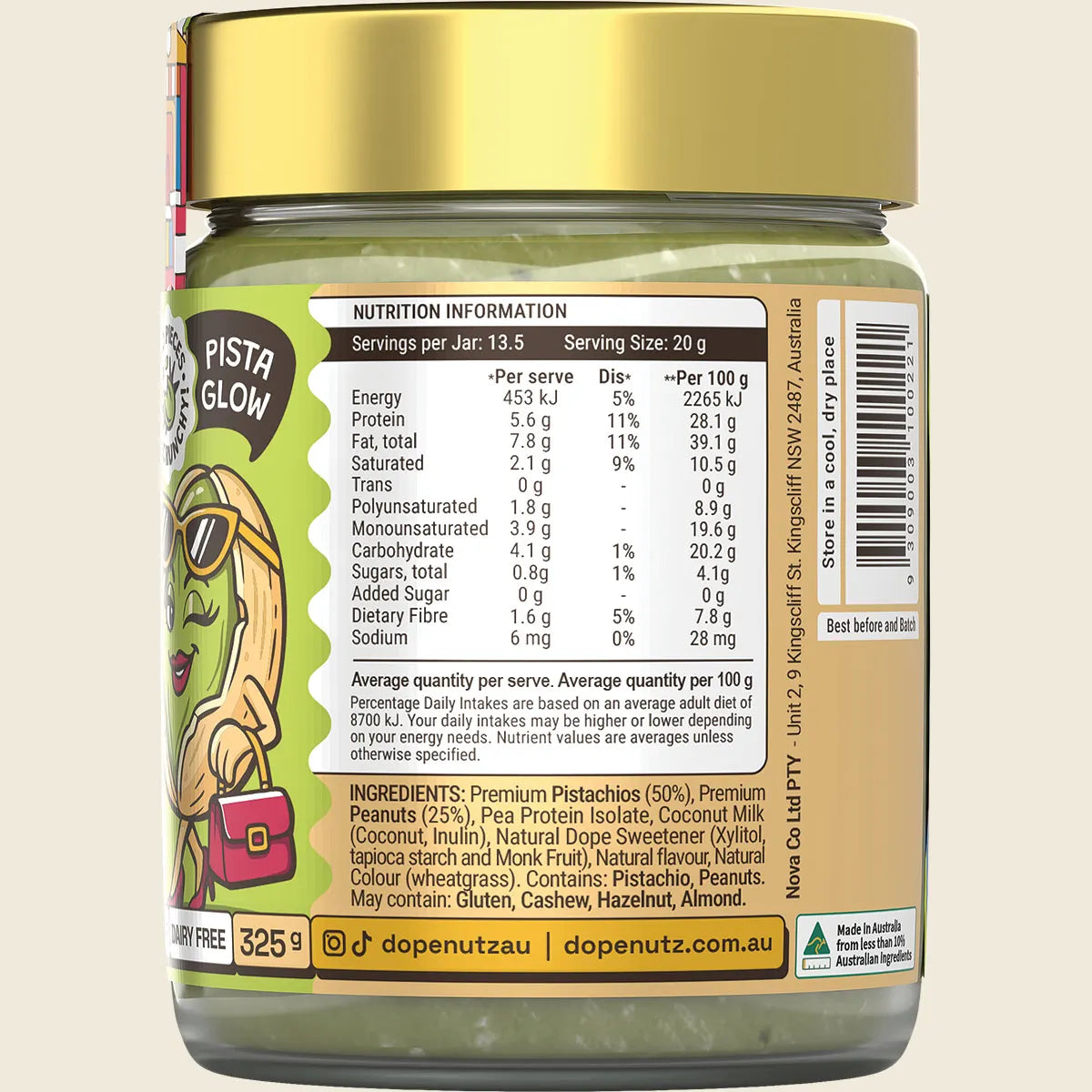 Dope Nutz - Peanut Butter Pistachio Delight 325g