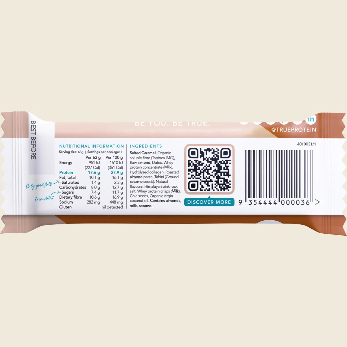 True Protein - Protein Bar Salted Caramel 63g