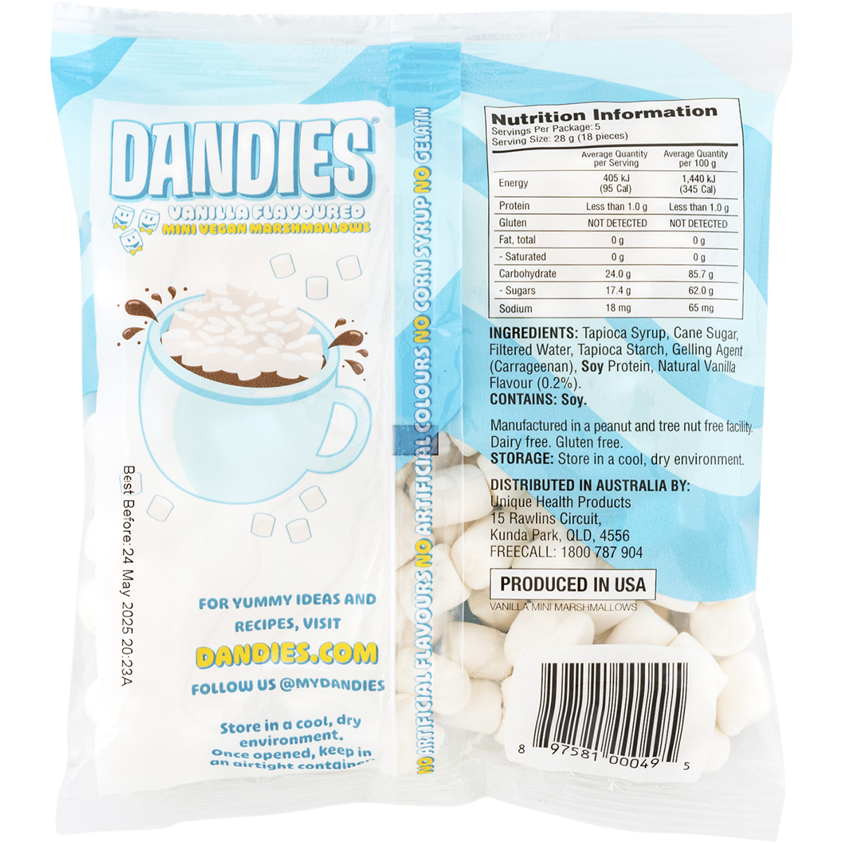 Dandies - Vegan Vanilla Marshmallows Mini Size 142g