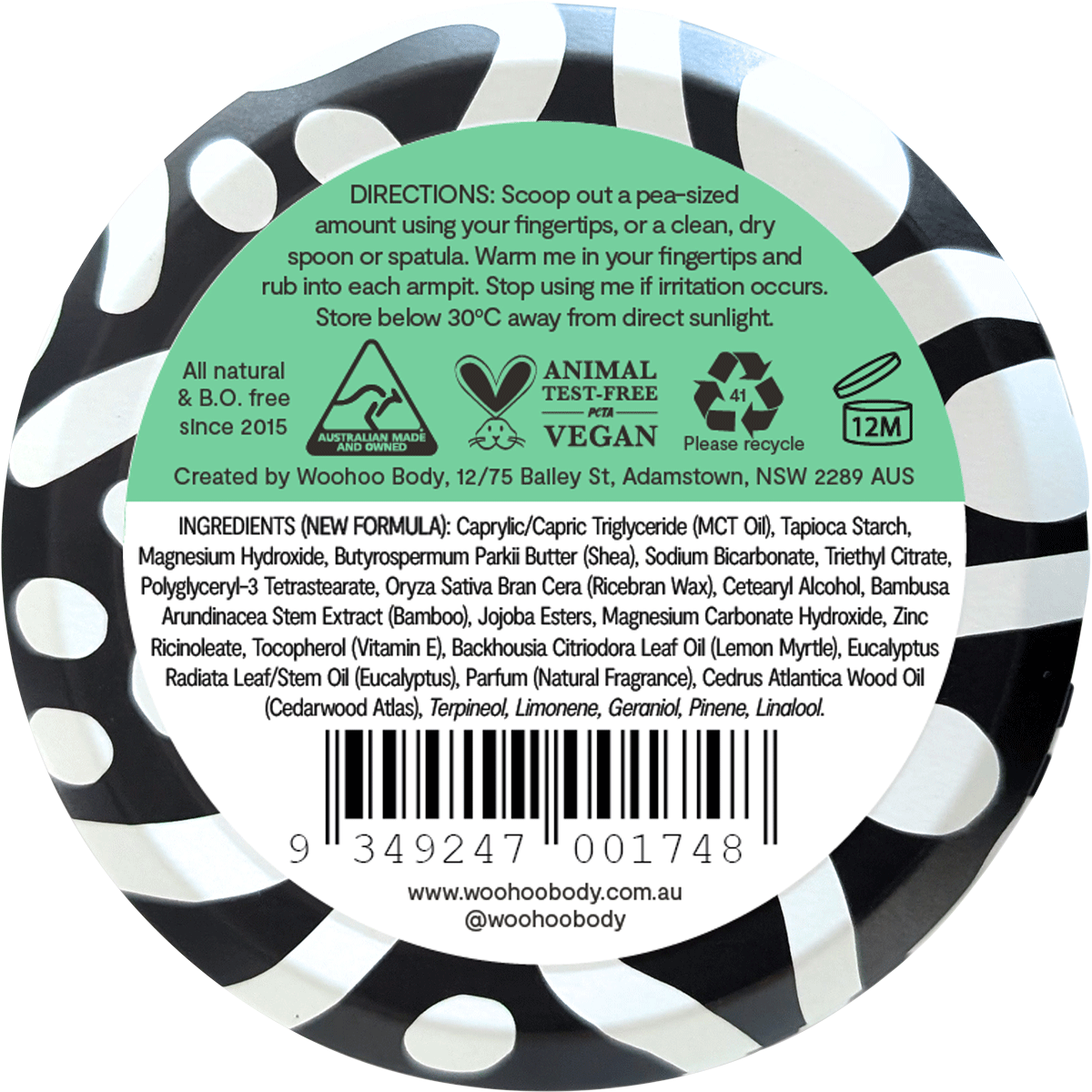 Woohoo - Deodorant Paste Tin Wild Extra Strength 60g