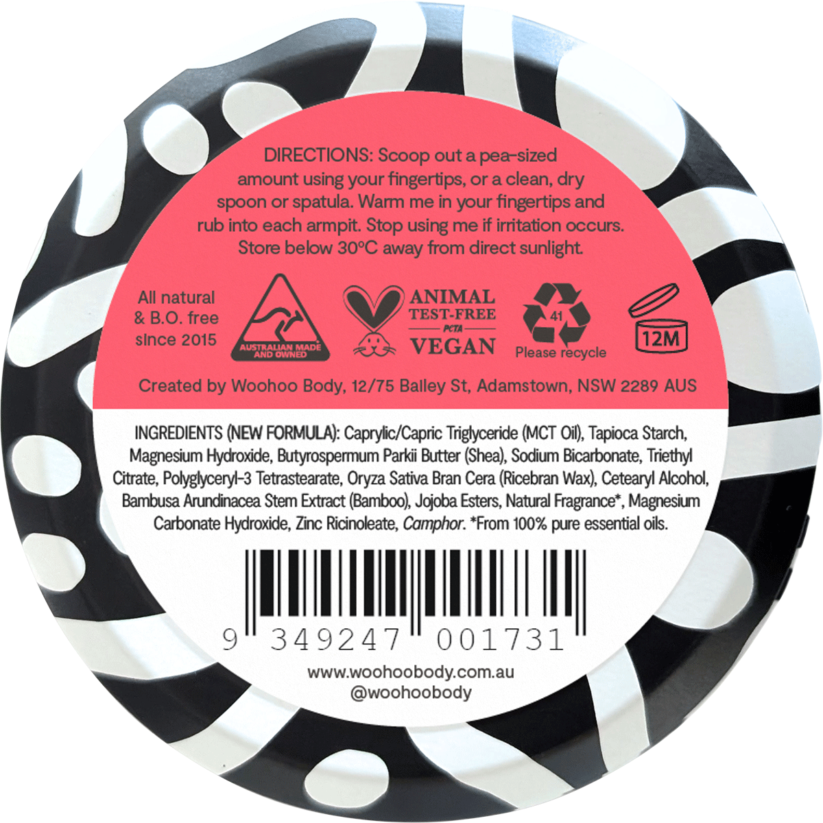 Woohoo - Deodorant Paste Tin Urban Regular Strength 60g