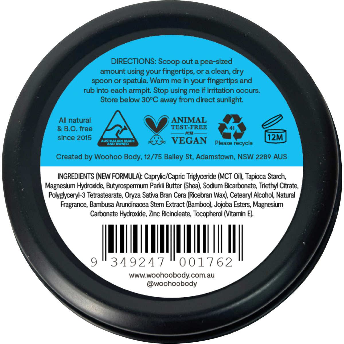 Woohoo - Deodorant Paste Tin Surf Regular Strength 60g