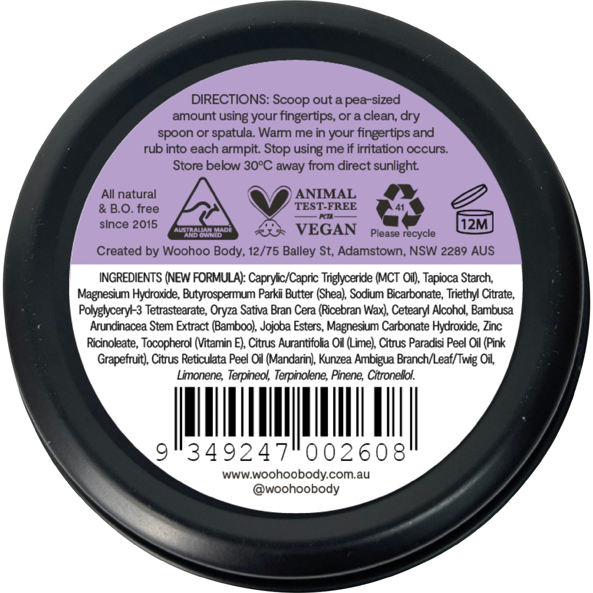 Woohoo - Deodorant Paste Tin Pop Extra Strength 60g