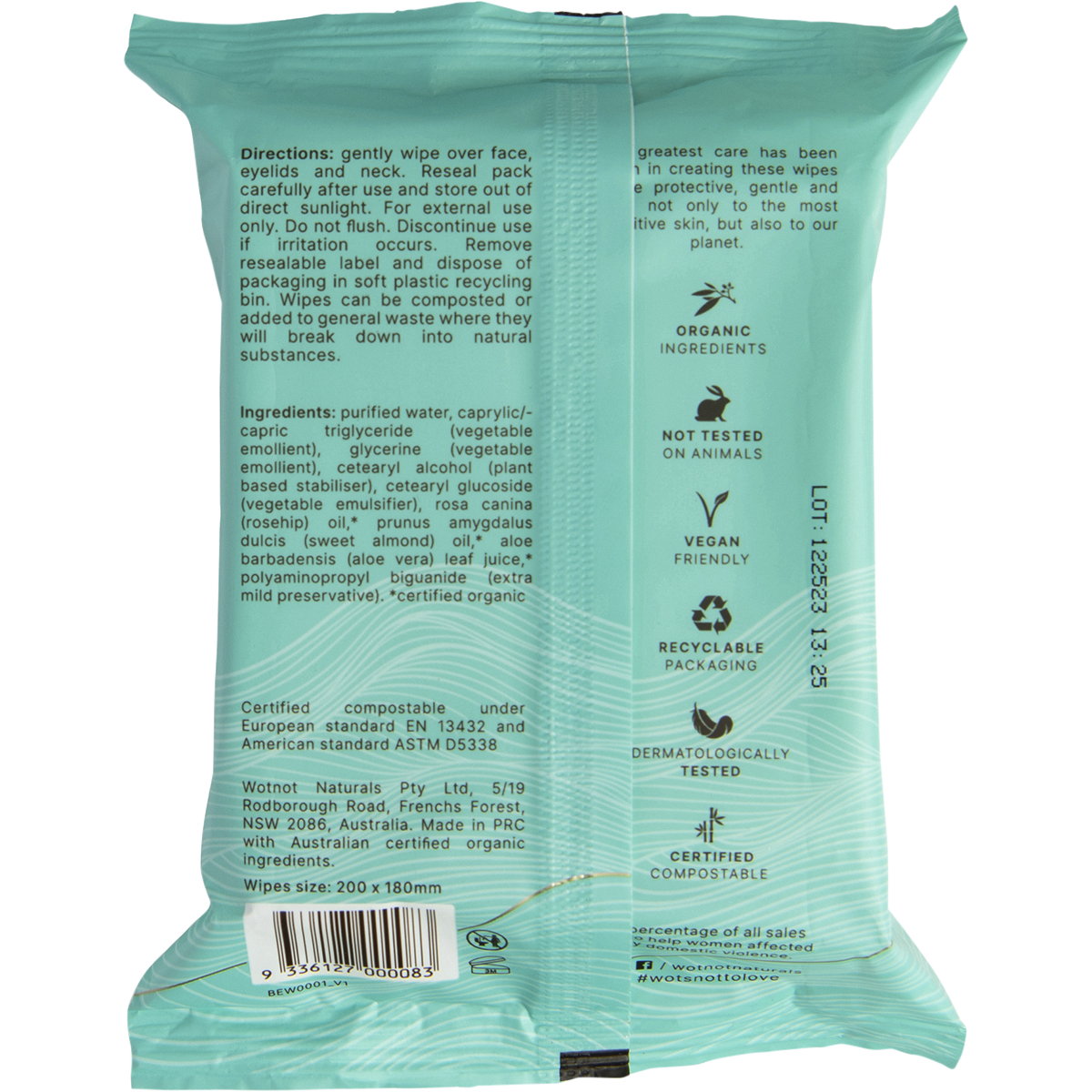 Wotnot - Natural Face Wipes Sensitive 25pk