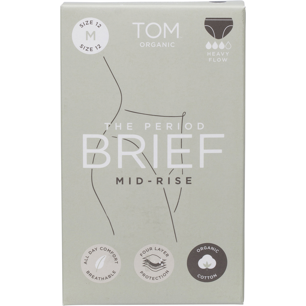 TOM Organic - The Period Brief Mid Rise Black Medium