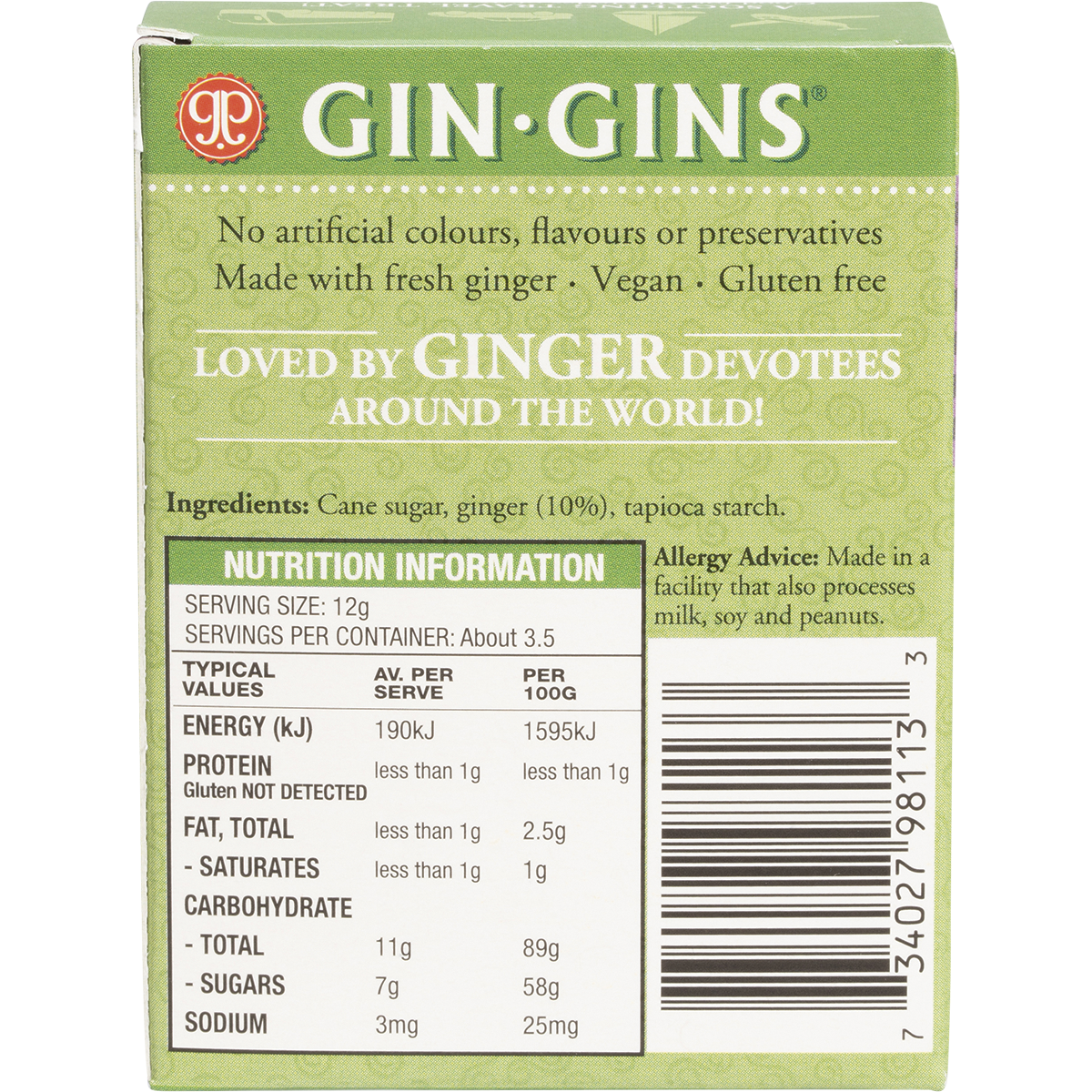 The Ginger People - Gin Gins Ginger Candy Chewy Original 42g