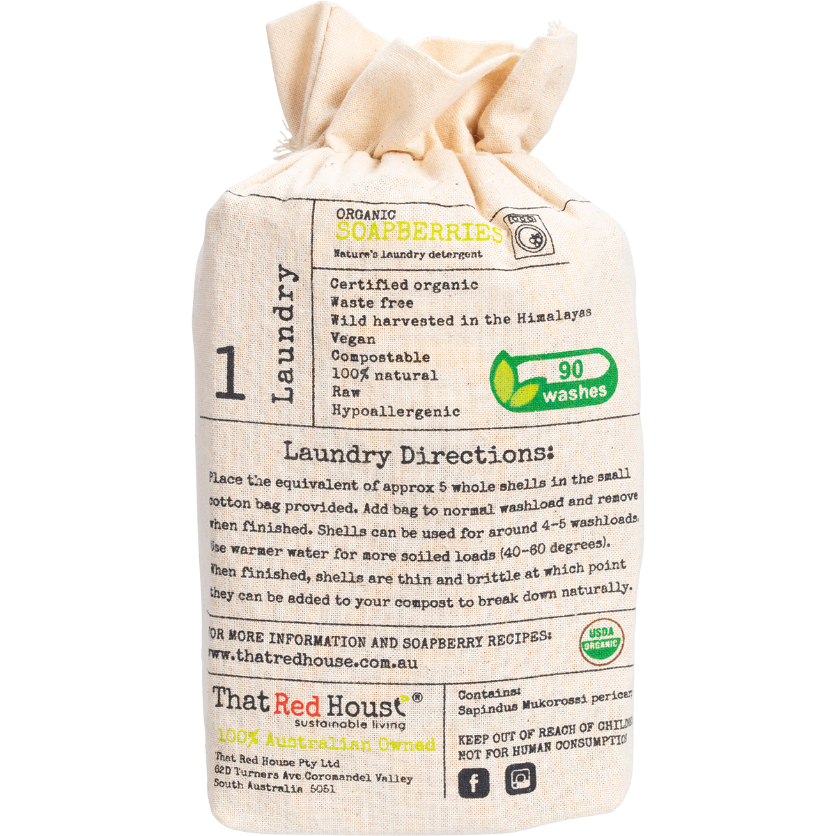 That Red House - Organic Soapberries 90+ Washloads 250g