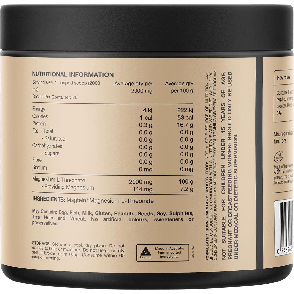 Switch Nutrition - Mag3 100% Pure Magnesium L-Threonate - Unflavoured 60g