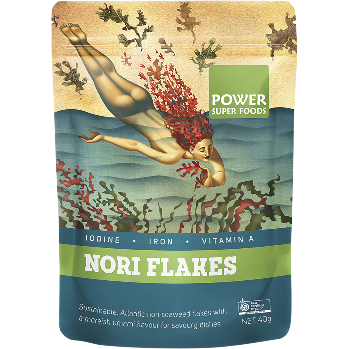 Power Super Foods - Nori Flakes Certified Organic 40g