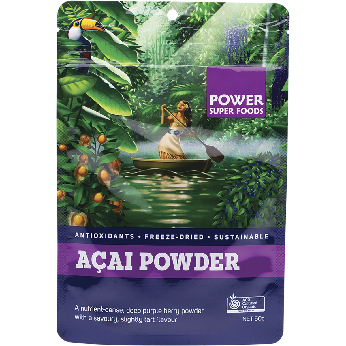Power Super Foods - Acai Powder Certified Organic 50g