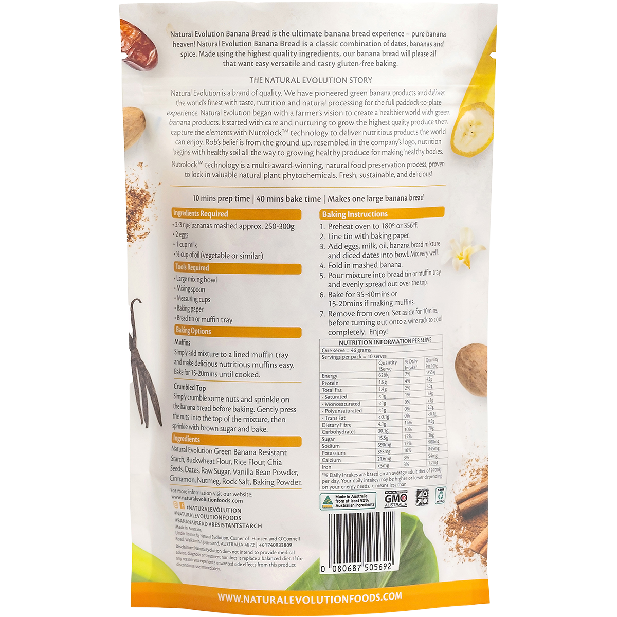 Natural Evolution - Banana Bread Mix 435g