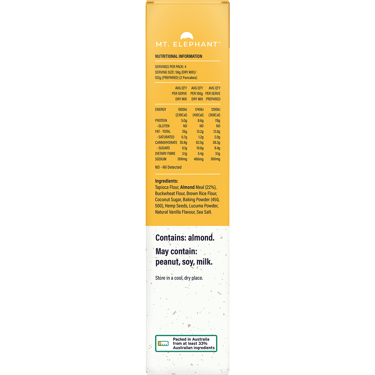 Mt. Elephant - Wholefood Pancake Mix Very Vanilla 230g