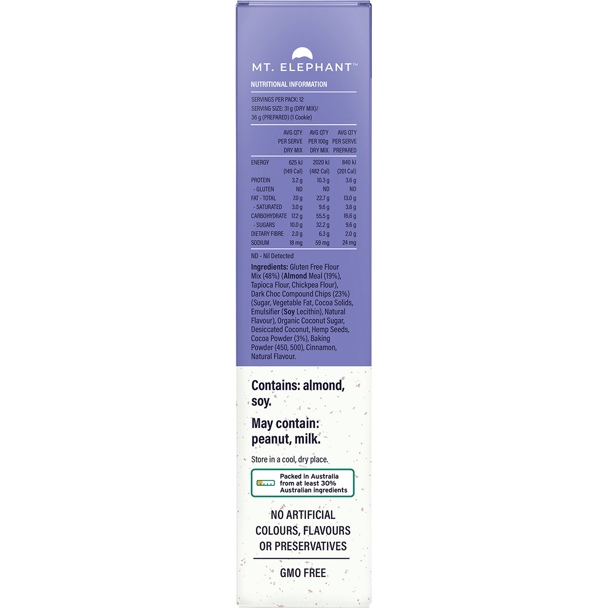 Mt. Elephant - Wholefood Cookie Mix Double Choc 375g