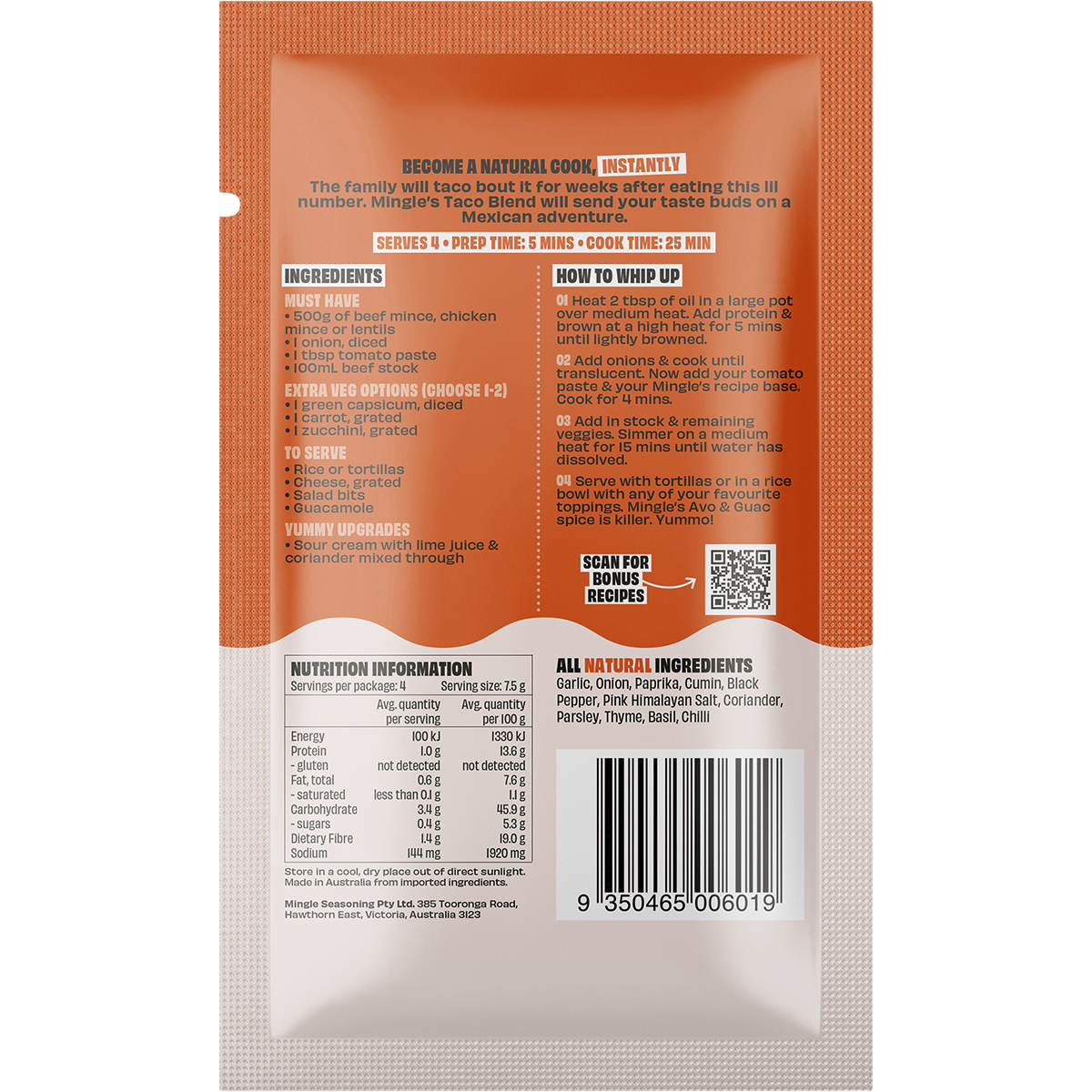 Mingle - Tacos All Natural Recipe Base 30g