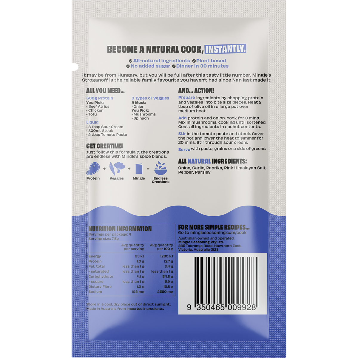 Mingle - Stroganoff All Natural Recipe Base 30g