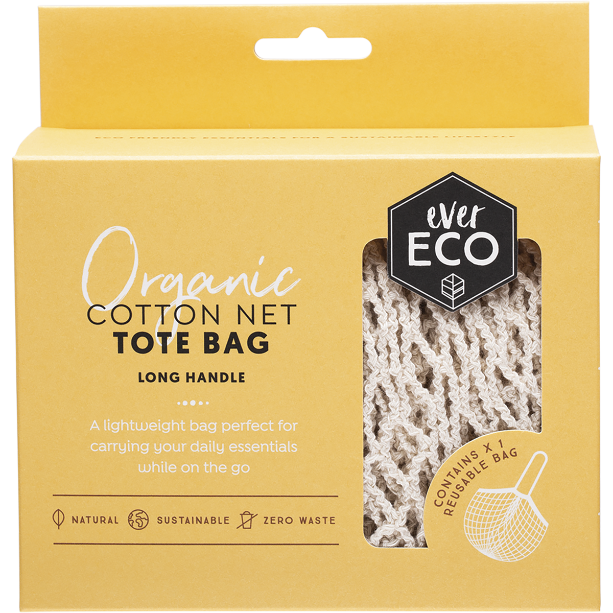 Ever Eco - Tote Bag Long Handle Organic Cotton Net