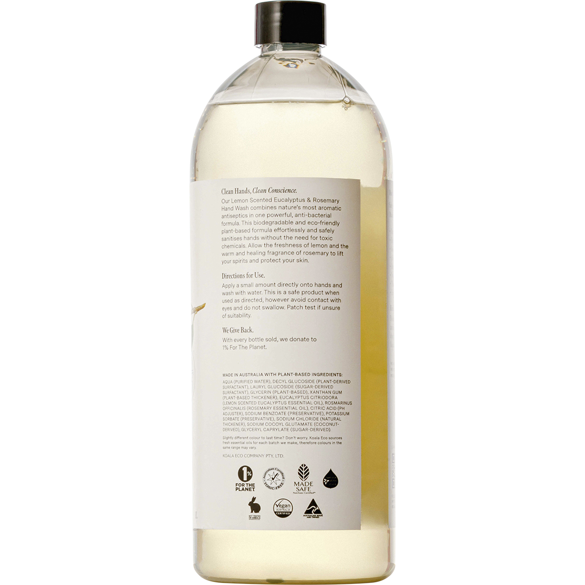 Koala Eco - Hand Wash Lemon Scented Eucalyptus & Rosemary 1lt