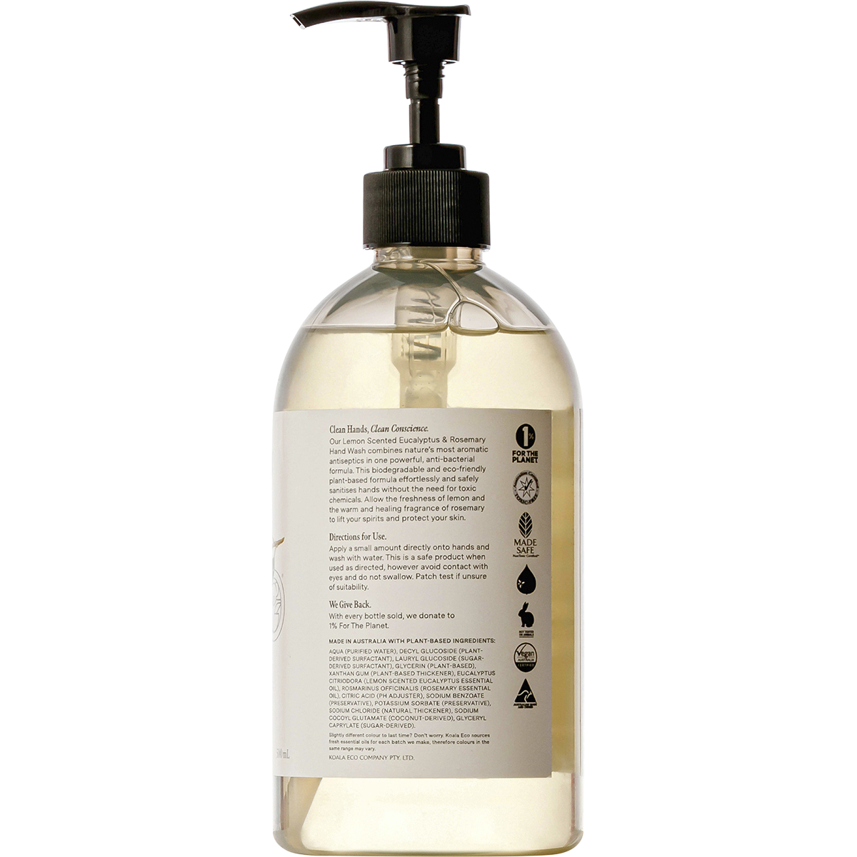 Koala Eco - Hand Wash Lemon Scented Eucalyptus & Rosemary 500ml
