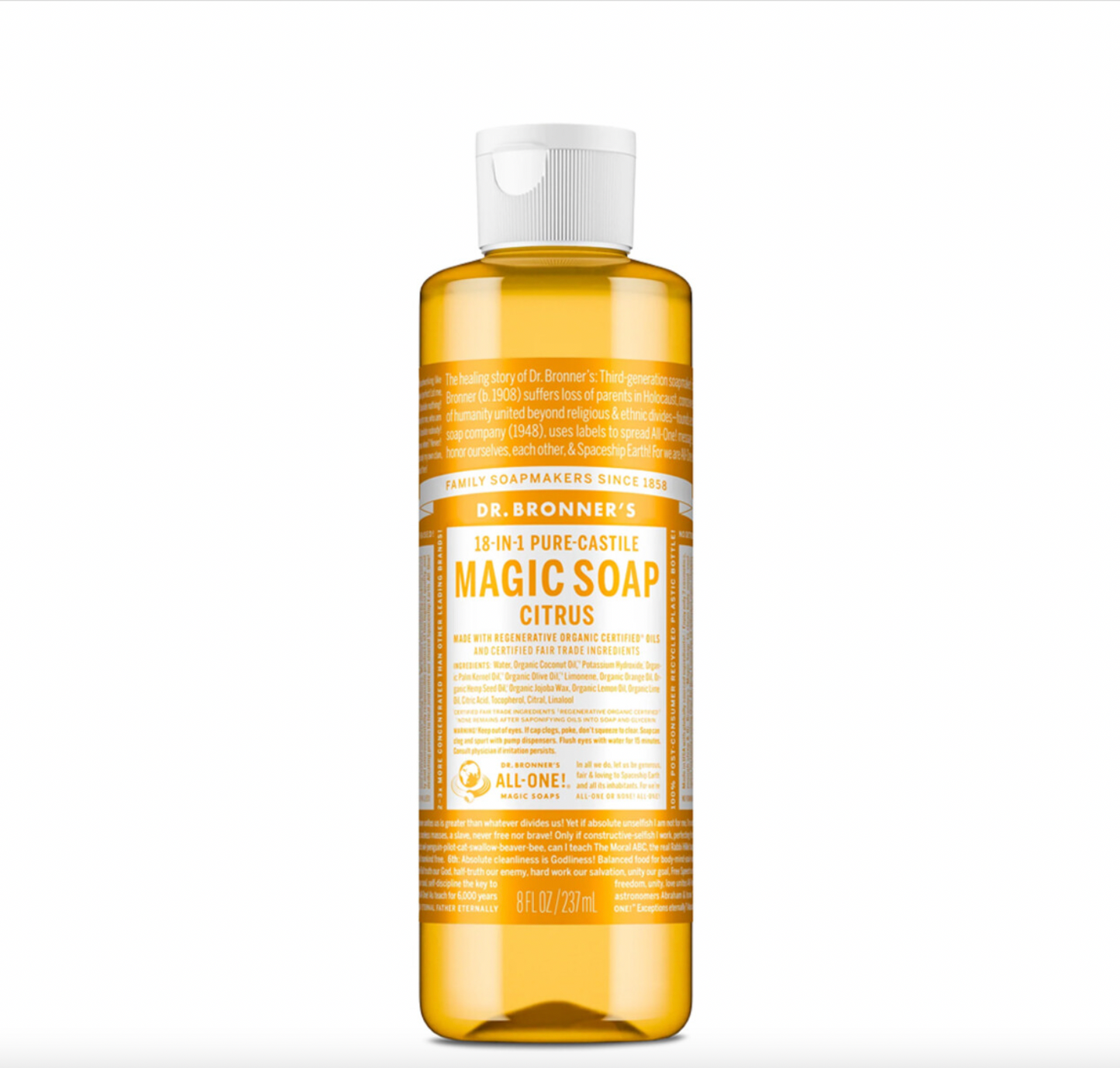 Dr Bronners - Citrus Orange Pure-Castile Magic Liquid Soap 237ml
