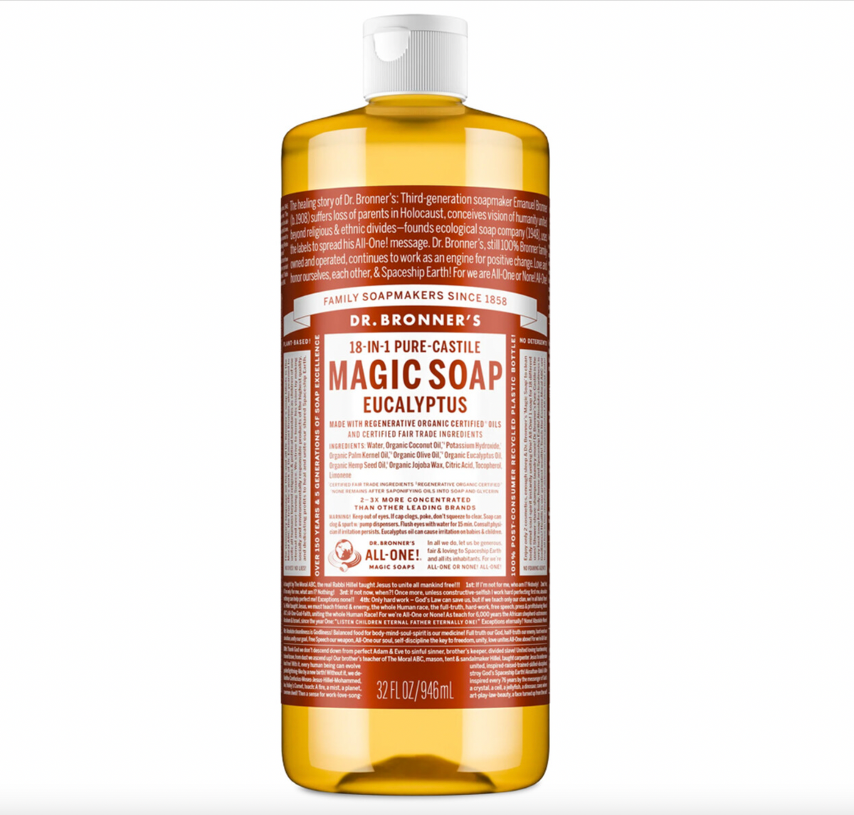 Dr Bronners - Eucalyptus Pure-Castile Magic Liquid Soap 946ml