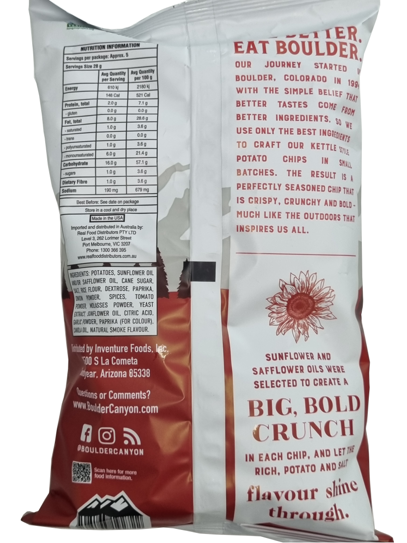Boulder Canyon - Hickory Barbeque Potato Chips 142g