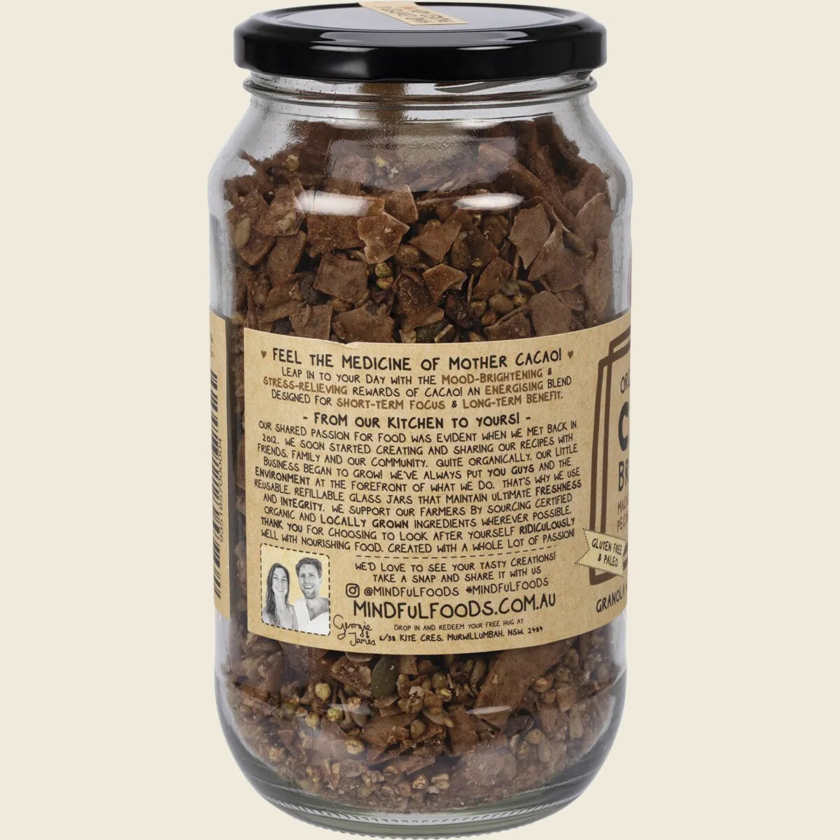 Mindful Foods - Cacao Brain Power Granola - Organic & Activated 450g