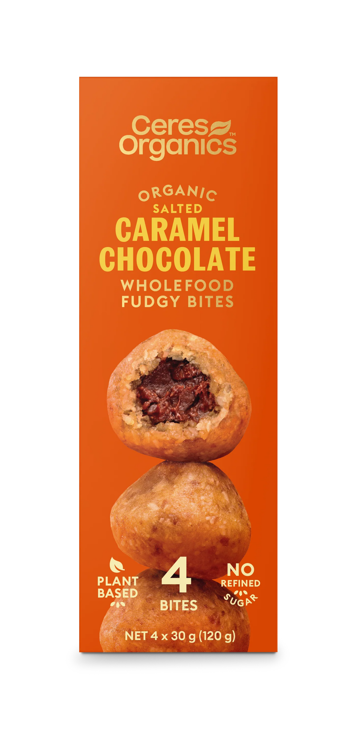 Ceres Organics - Organic Wholefood Fudgy Bites, Caramel Chocolate 4pk 120g