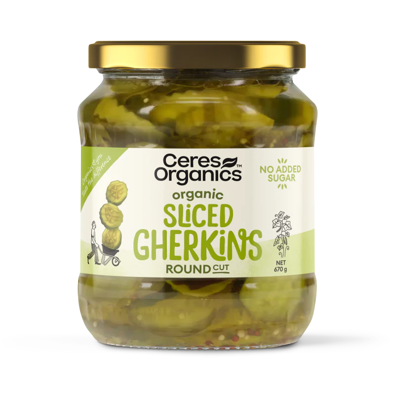 Ceres Organics - Organic Sliced Gherkins, round-cut 670g