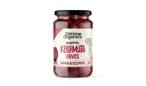 Ceres Organics - Organic Kalamata Olives, Whole (with pits) 320g