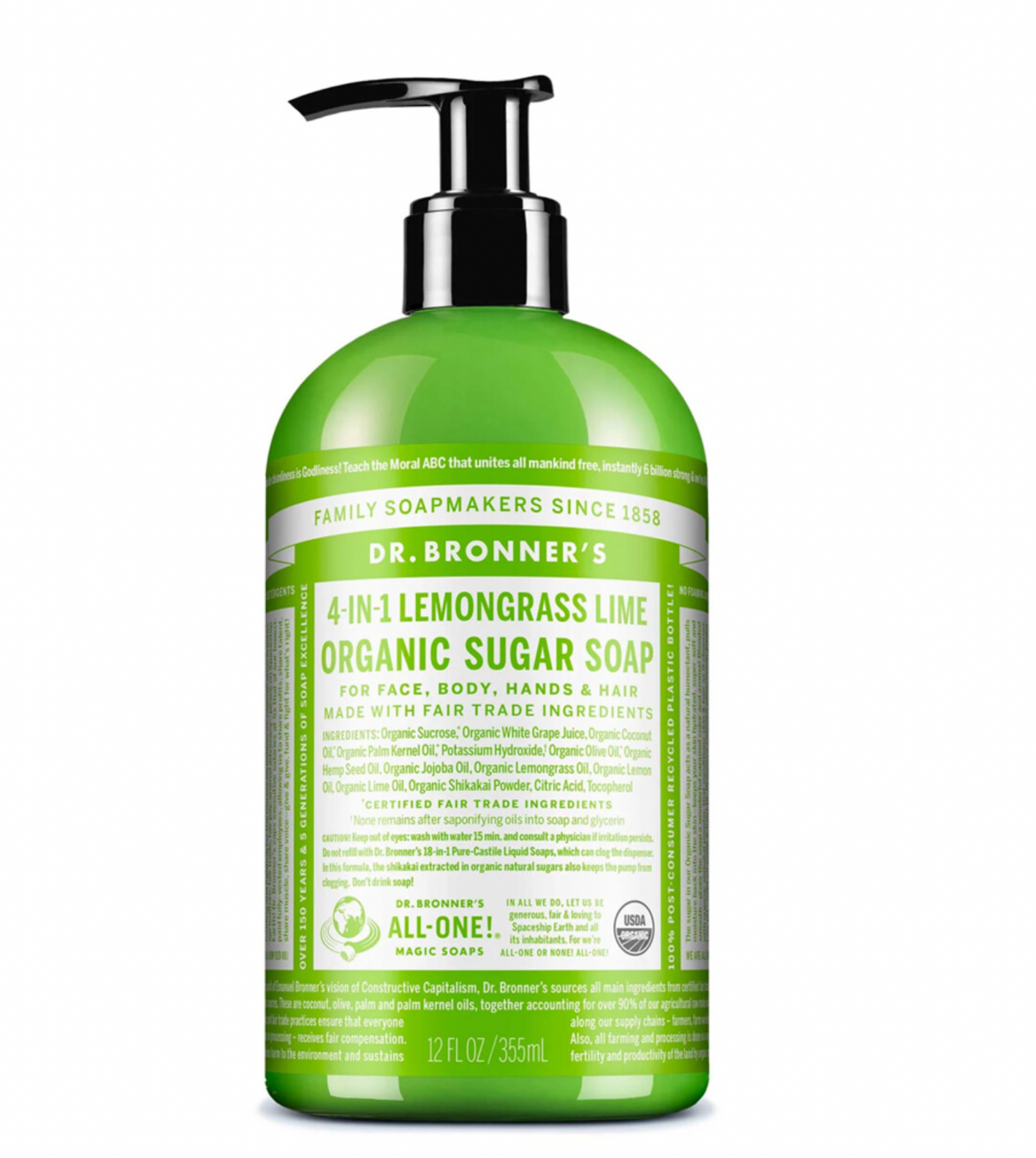 Dr Bronners - Lemongrass Lime Pump Soap 355ml