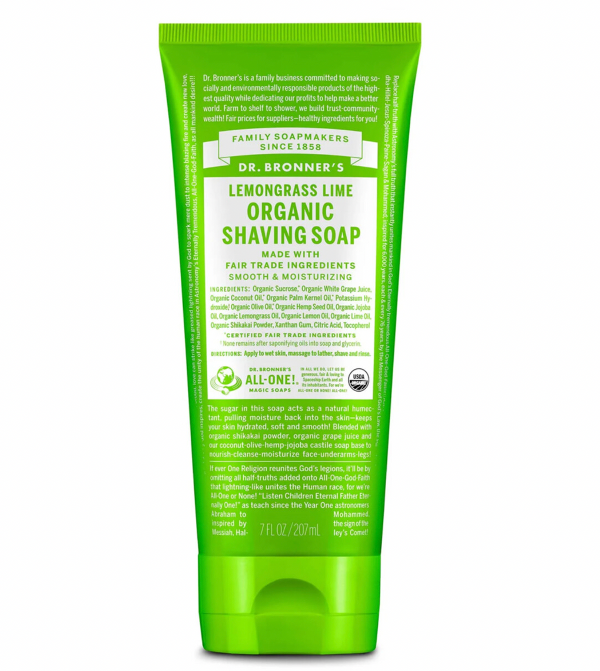 Dr Bronners - Lemongrass Lime Shaving Soap 207ml