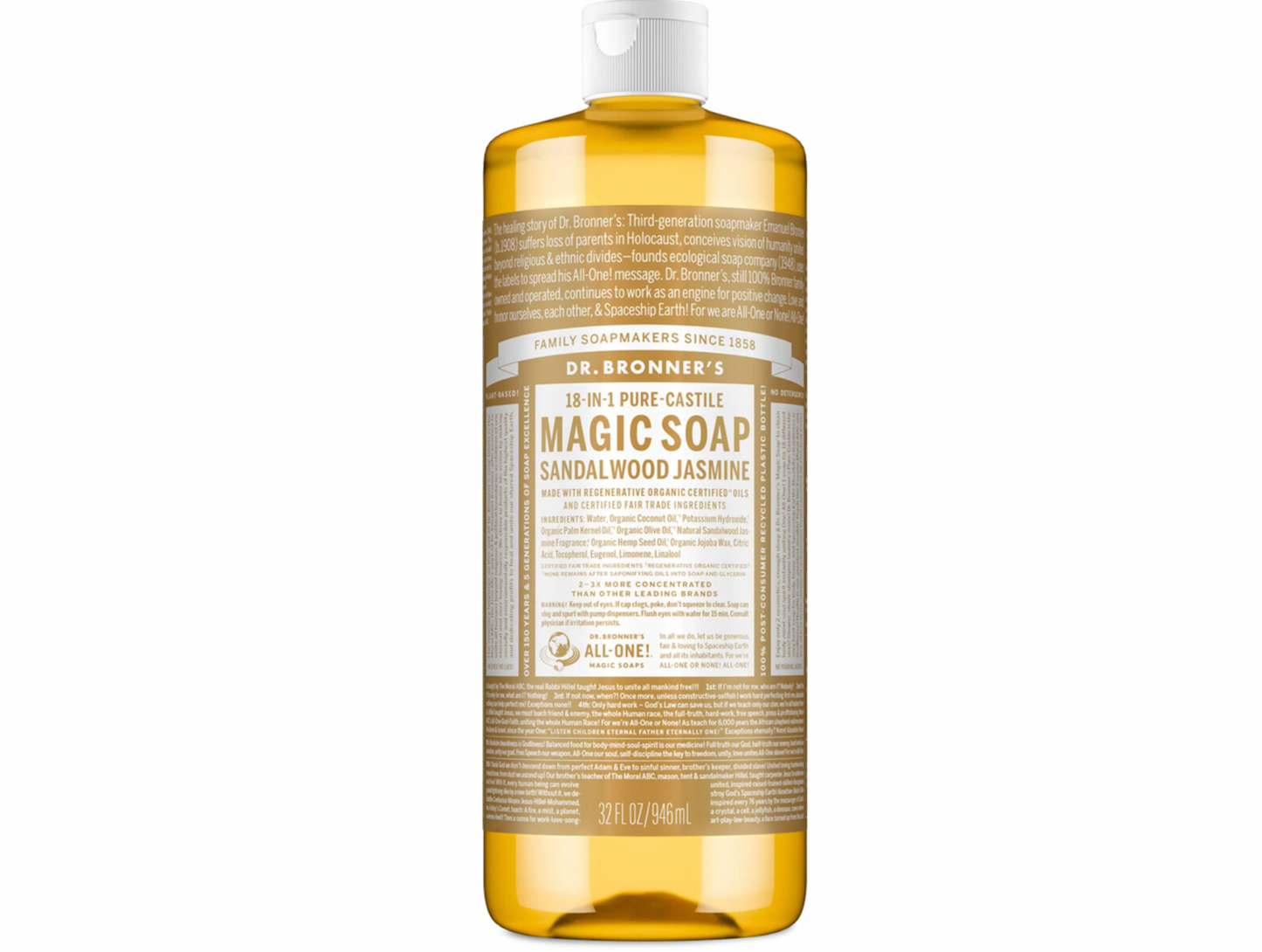 Dr Bronners - Sandalwood Jasmine Pure-Castile Magic Liquid Soap 946ml