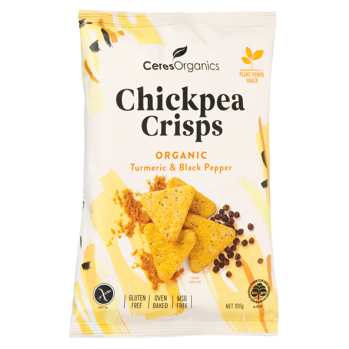 Ceres Organics - Organic Chickpea Crisps, Turmeric & Black Pepper 100g