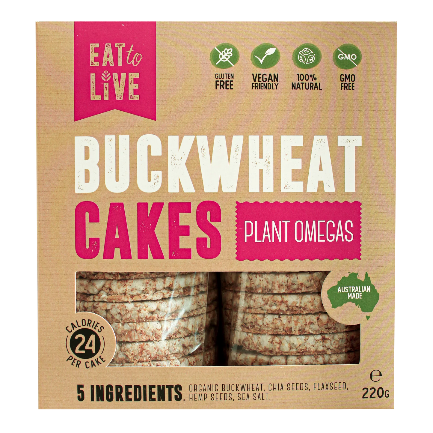 Eat to Live - Buckwheat Cakes w/ Plant Omegas 220g