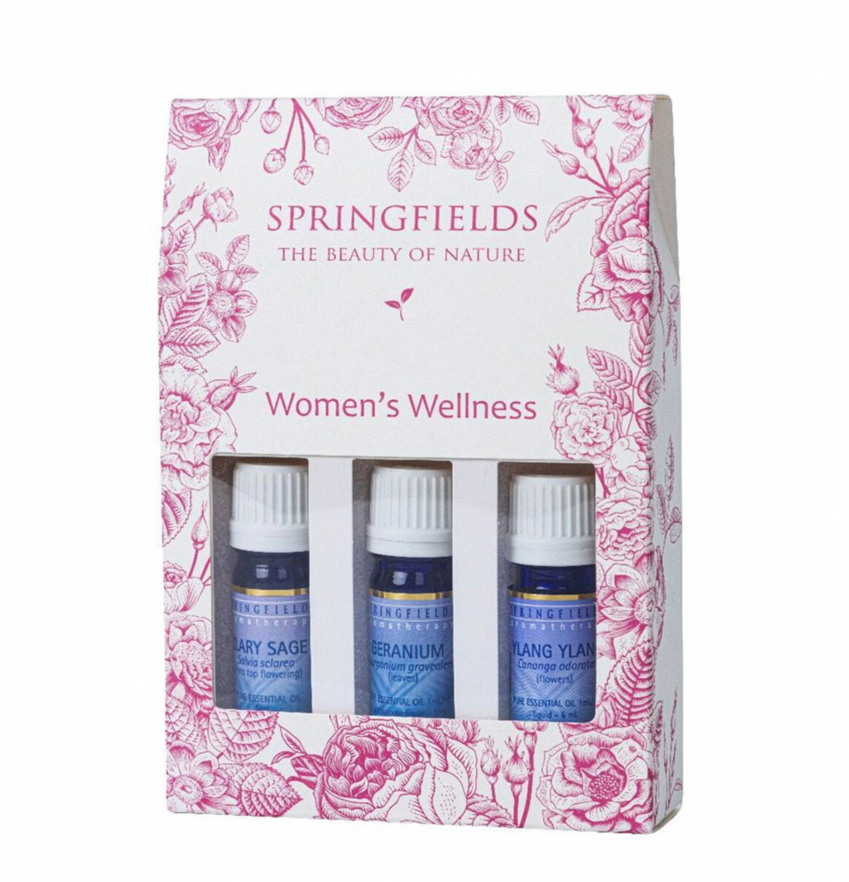 Springfields - Women's Wellness Essential Oils Trio (Clary Sage, Geranium, Ylang Ylang)