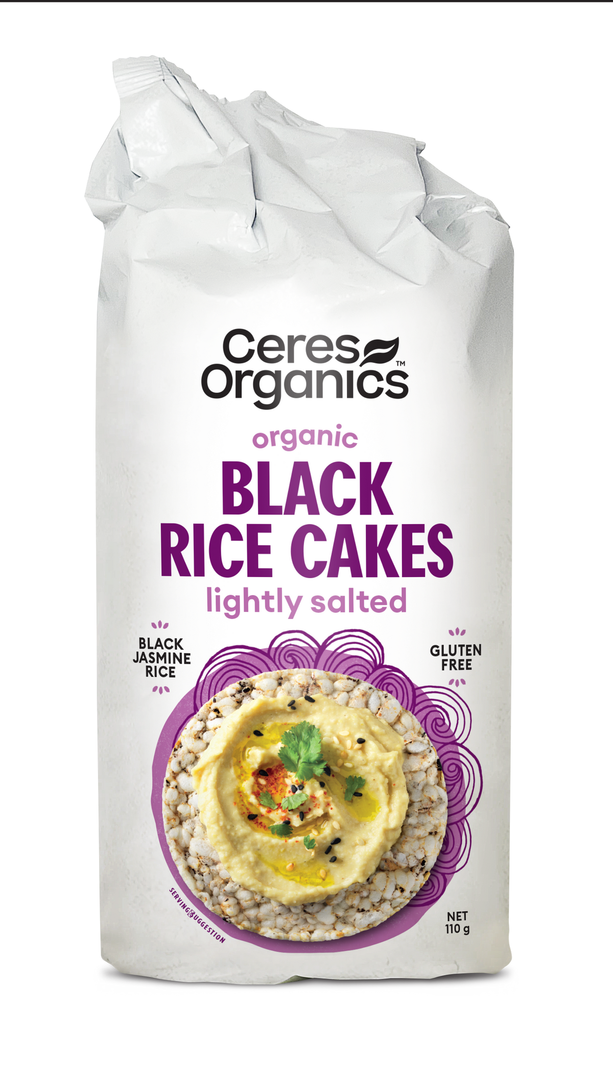 Ceres Organics - Organic Black Rice Cakes, Lightly Salted 110g