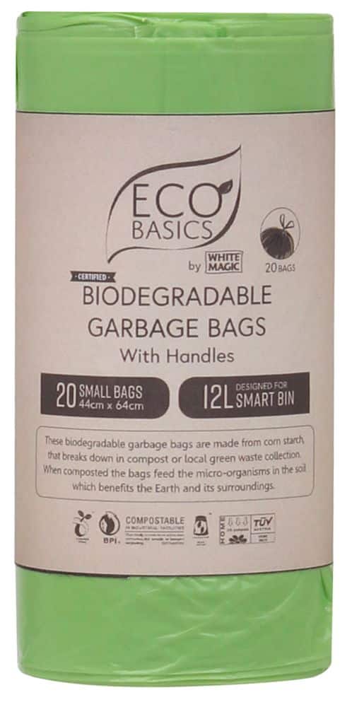Eco Basics - Biodegradable Garbage Bin Bags - 20Bags/Roll 12lt