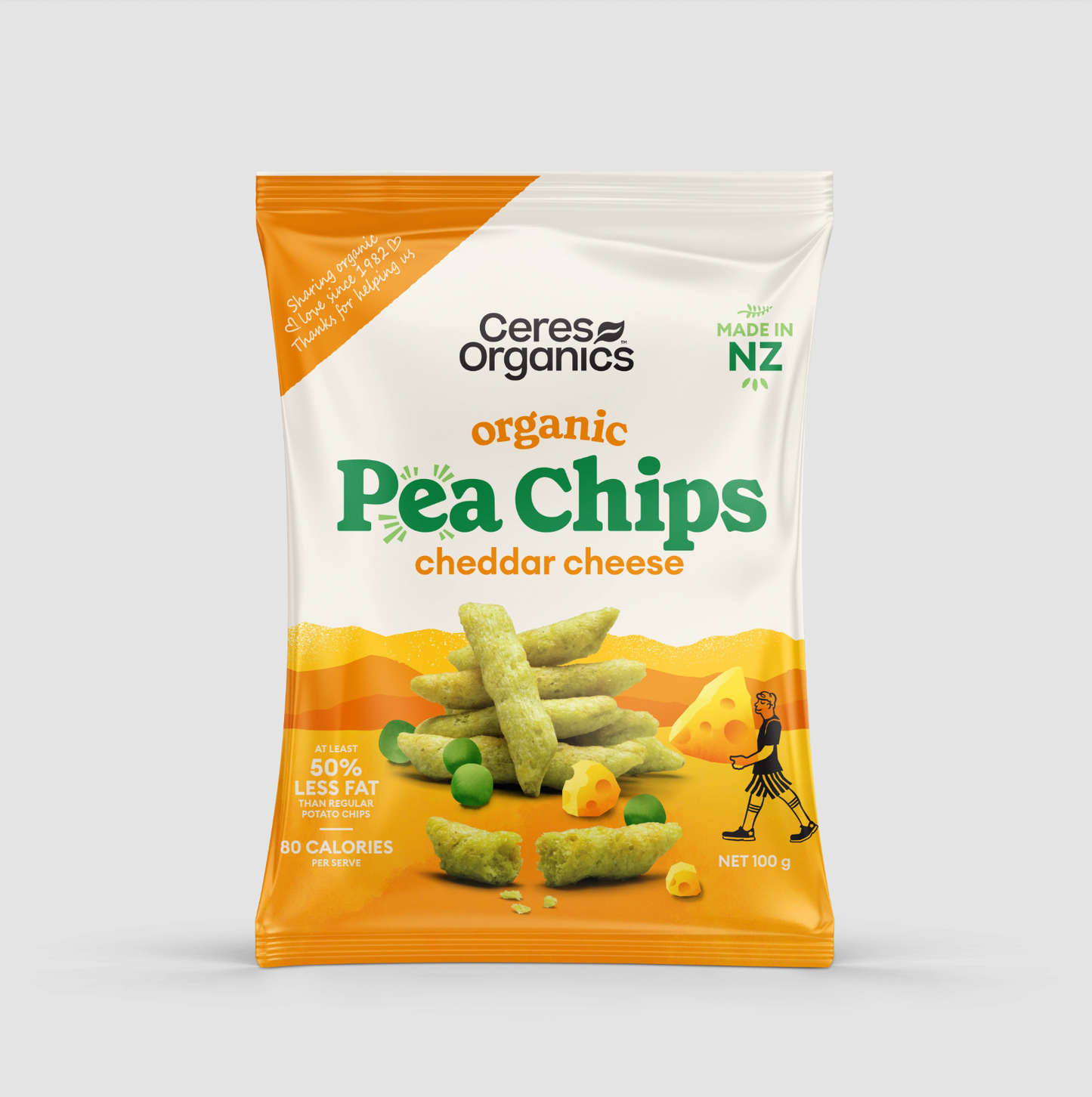 Ceres Organics - Organic Pea Chips, Cheddar Cheese 100g