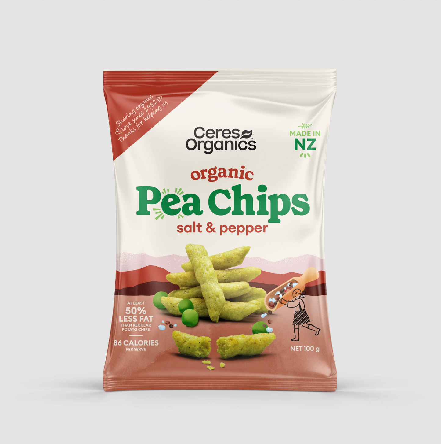 Ceres Organics - Organic Pea Chips, Salt & Pepper 100g