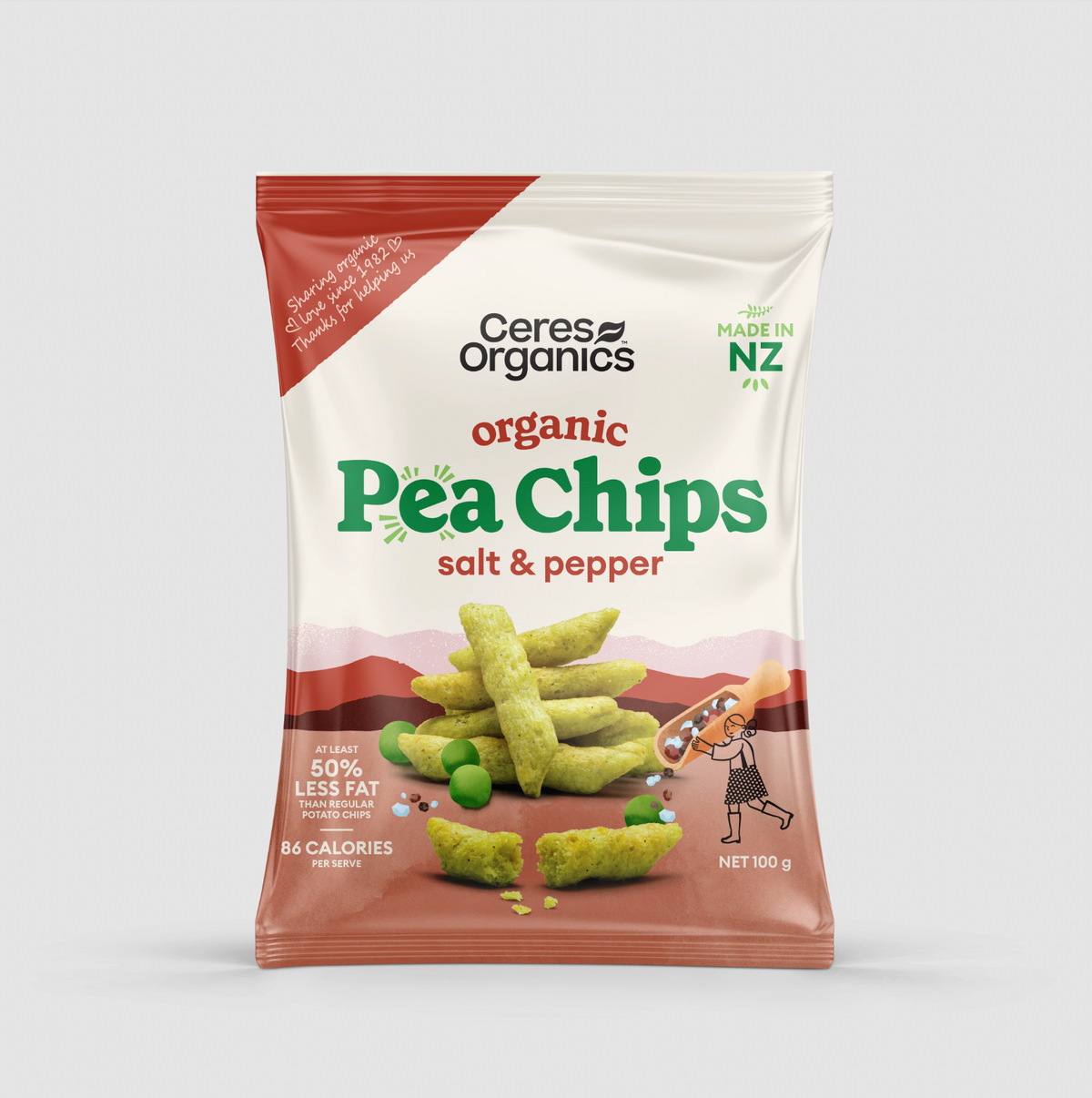 Ceres Organics - Organic Pea Chips, Salt & Pepper 100g