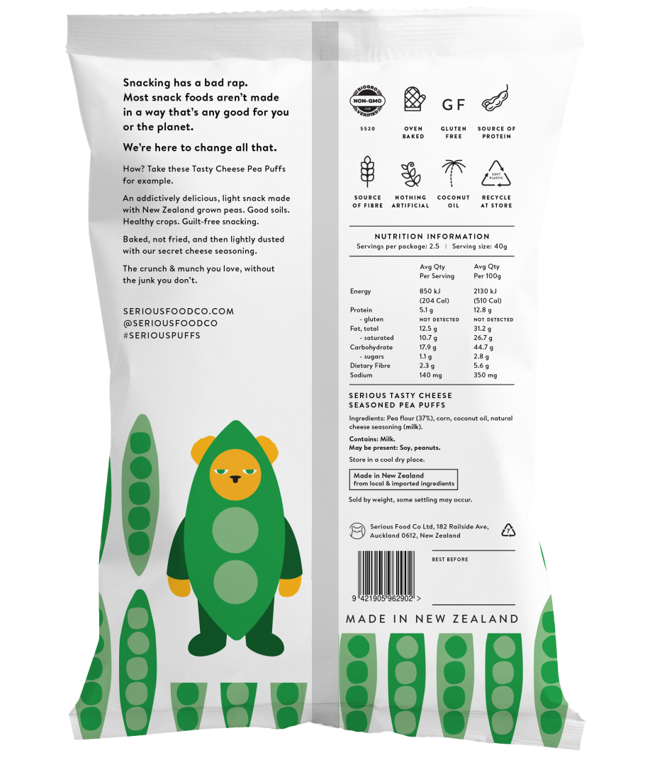 Serious - Real Cheese Pea Puffs 100g