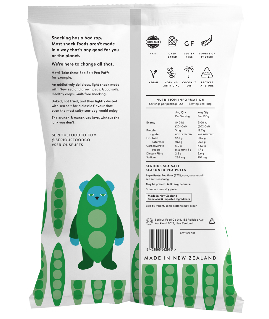Serious - Sea Salt Pea Puffs 100g