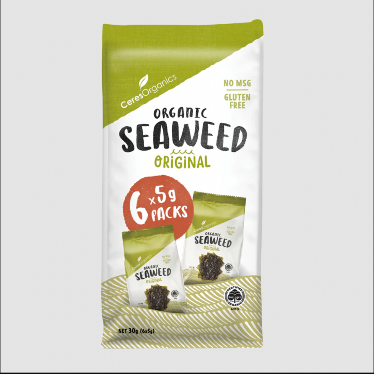 Ceres Organics - Organic Roasted Seaweed Multipack, Original 30g