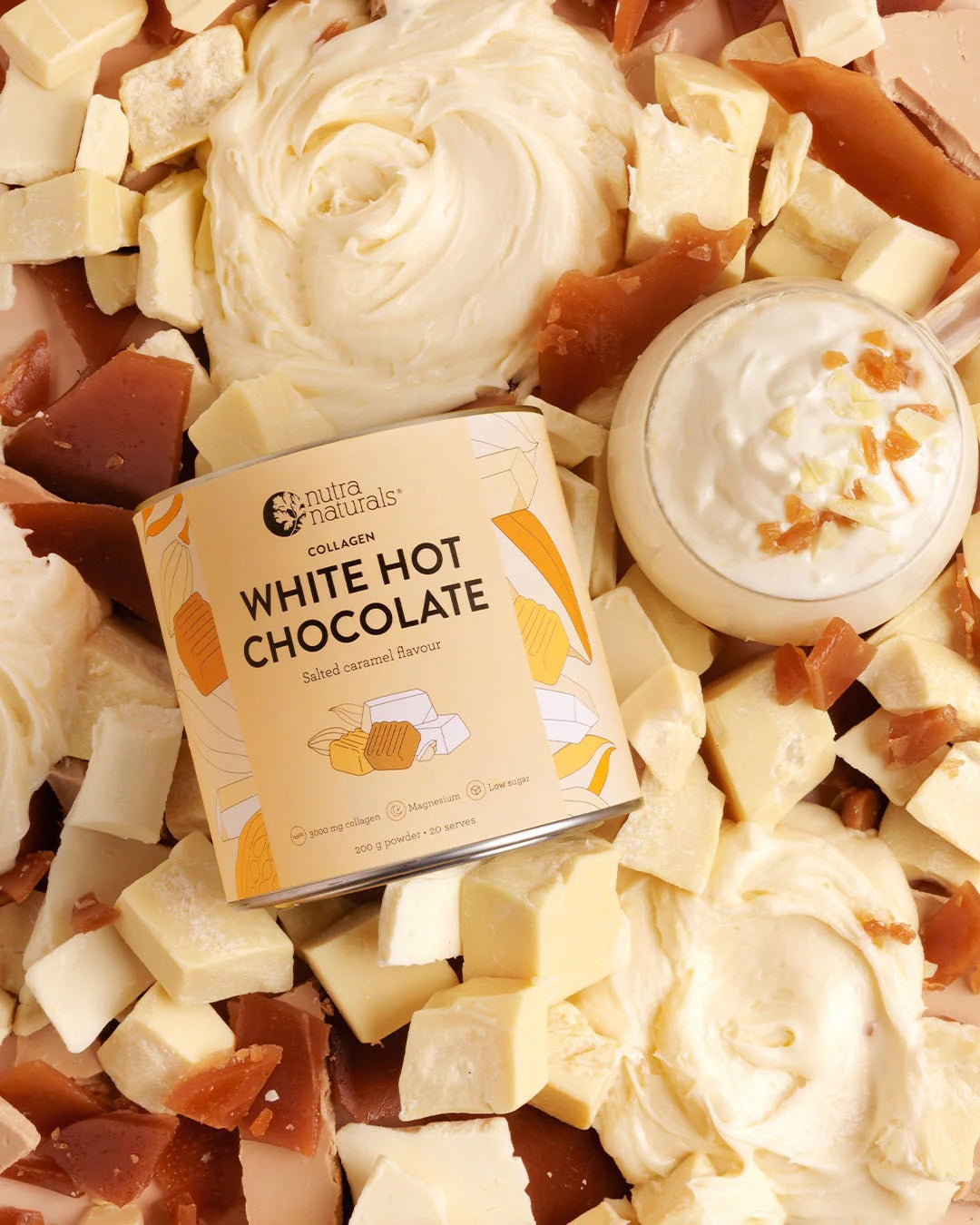 Nutra Naturals - White Hot Chocolate Collagen Salted Caramel 200g