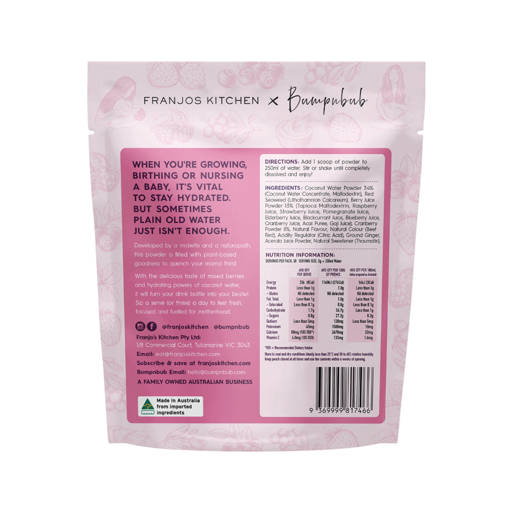 Franjo's Kitchen - Motherhood Hydration Powder Mixed Berry Coconut Water 150g
