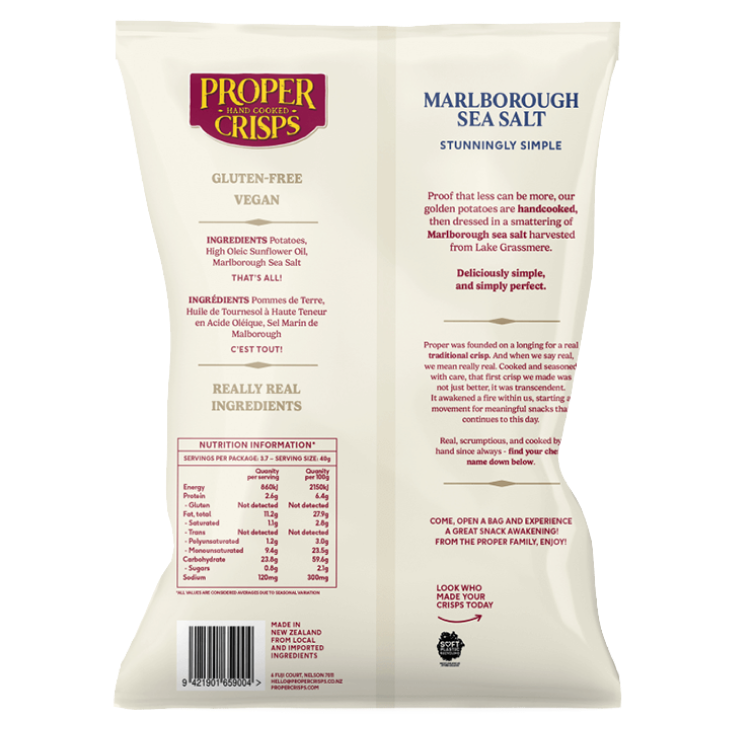 Proper Crisps - Marlborough Sea Salt 150g 150g