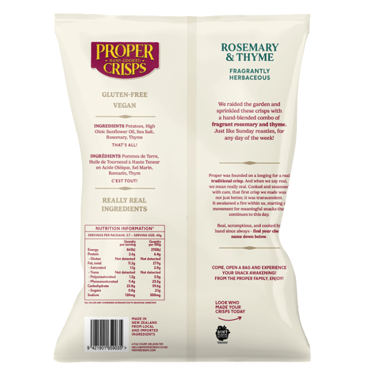 Proper Crisps - Rosemary & Thyme 150g 150g
