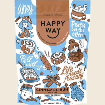 Happy Way - Whey Protein Powder Cinnamon Bun 500g
